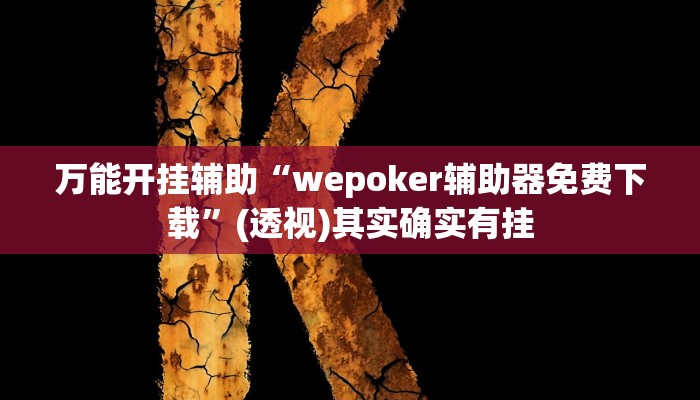 万能开挂辅助“wepoker辅助器免费下载”(透视)其实确实有挂 万能开挂辅助“wepoker辅助器免费下载”(透视)其实确实有挂
