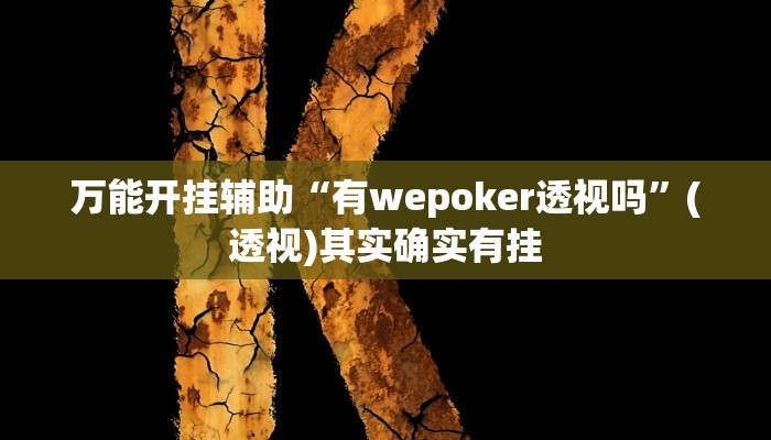 万能开挂辅助“有wepoker透视吗”(透视)其实确实有挂