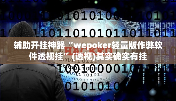 辅助开挂神器“wepoker轻量版作弊软件透视挂”(透视)其实确实有挂