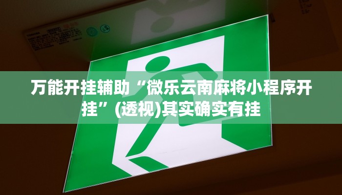 万能开挂辅助“微乐云南麻将小程序开挂”(透视)其实确实有挂 万能开挂辅助“微乐云南麻将小程序开挂”(透视)其实确实有挂