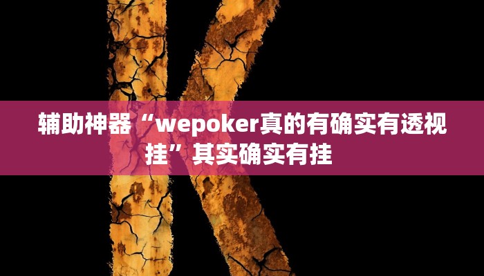 辅助神器“wepoker真的有确实有透视挂”其实确实有挂 辅助神器“wepoker真的有确实有透视挂”其实确实有挂