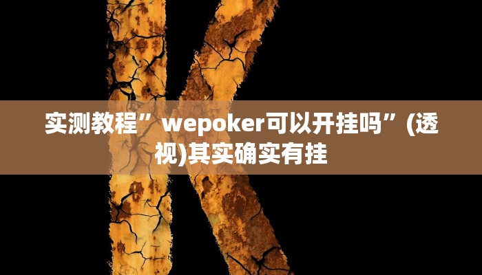 实测教程”wepoker可以开挂吗”(透视)其实确实有挂 实测教程”wepoker可以开挂吗”(透视)其实确实有挂