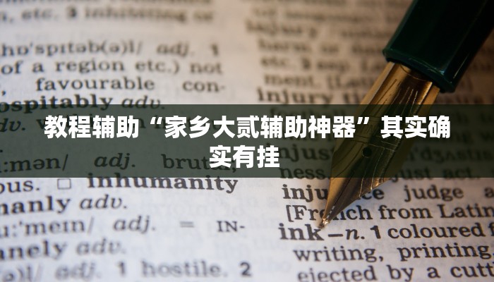 教程辅助“家乡大贰辅助神器”其实确实有挂 教程辅助“家乡大贰辅助神器”其实确实有挂