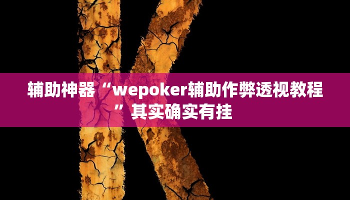 辅助神器“wepoker辅助作弊透视教程”其实确实有挂 辅助神器“wepoker辅助作弊透视教程”其实确实有挂