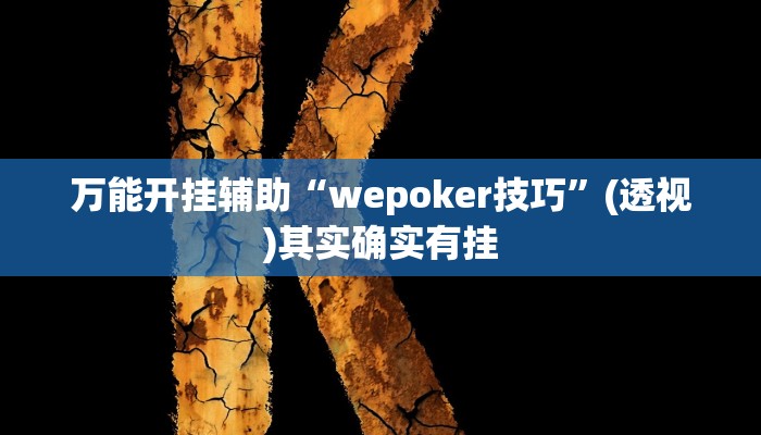 万能开挂辅助“wepoker技巧”(透视)其实确实有挂 万能开挂辅助“wepoker技巧”(透视)其实确实有挂